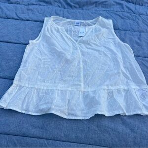 NWT Gap White Cotton Peplum Top Size Small